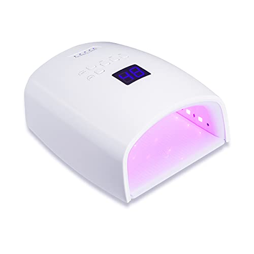 Ayshone 48W Cordless LED Gel Nail Lamp,Professional Curing Lamp for Fingernail and Toenail,Rechargeable Nail Dryer for Home and Salon (White)