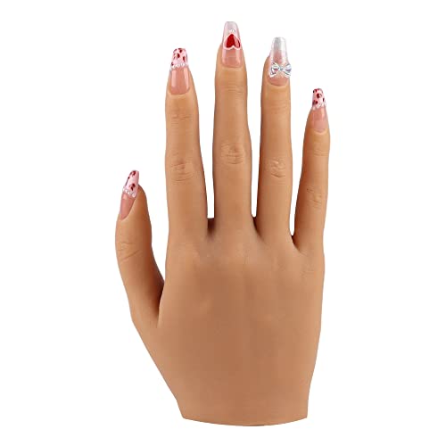 Practice Hand for Acrylic Nails Silicone Female Mannequin Life Size Hand With insertable nails (18cm)