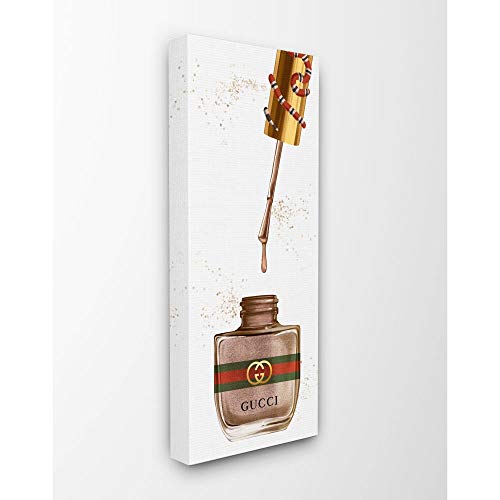 Stupell Industries Makeup Nail Polish Brush Brown Fashion, Design by Artist Ziwei Li Wall Art, 10 x 24, Canvas