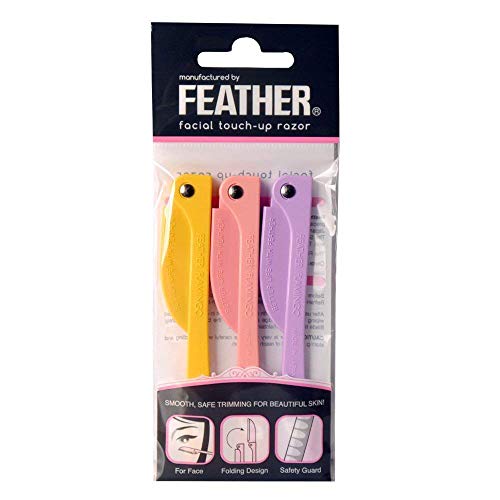 Feather Flamingo Facial Touch-up Razor (3 Razors X 3 Pack)