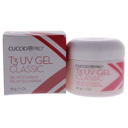 Cuccio Pro T3 UV Gel Classic - Easy Application - Strength And Durability - High Shine And Odor Free - Maintains Natural Nail Thickness - Optimal For Short Nail Beds - Whiter White - 1 Oz Nail Gel