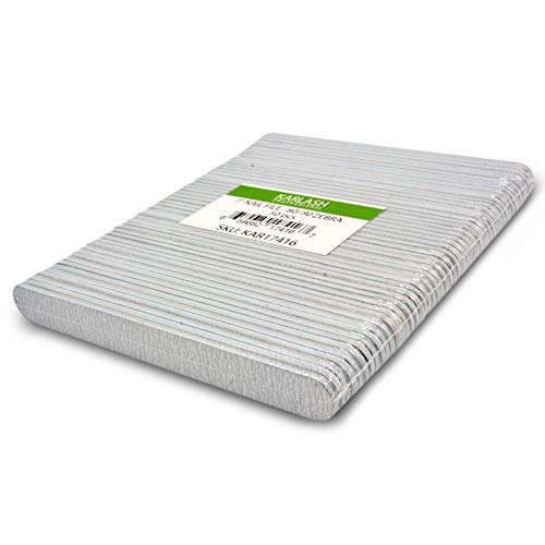 Karlash Professional Double Sided Emery Board 7" Black Nail File 50pcs (Zebra 80/80)