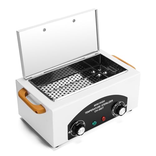 High Temperature Metal Tool Cleaning Box, 122℉-428℉, 2L Dry Heat Cleaning Cabinet with Adjustable Temperature and Timer, For Laboratories Hairdressing SPA Metal Tools Cleaning