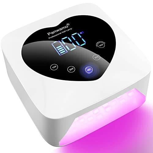 Rechargeable UV LED Nail Lamp,72W Cordless UV Light for Nails with Removable Bottom,Professional Curing Lamp for Gel Nails with 30 Beads,5 Timer Setting Nail Light and LED Touch Screen Gel Nail Dryer