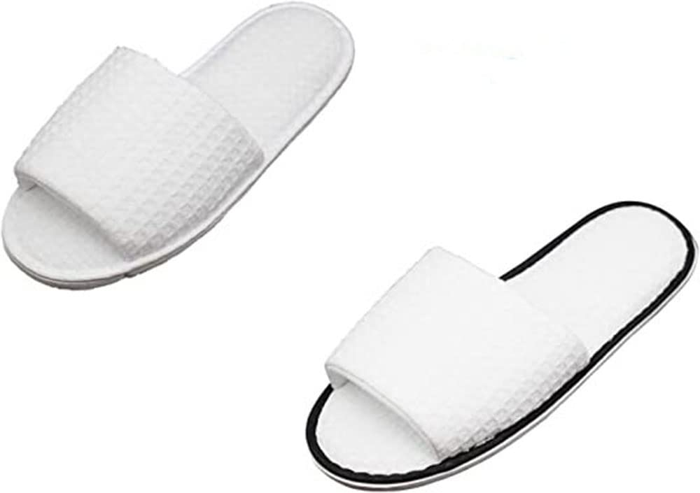 LUXEHOME Waffle Open Toe Spa Slippers, 14 Pairs per Case Include 2 Different Sizes
