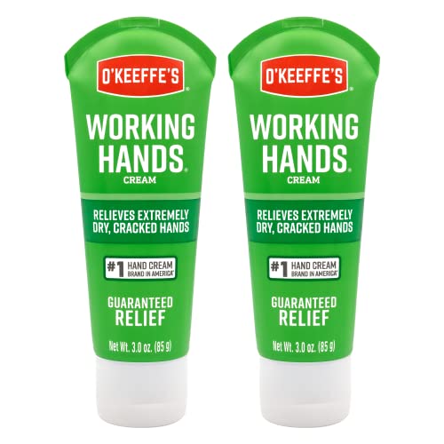 O'Keeffe's Working Hands Hand Cream, Relieves and Repairs Extremely Dry Hands, 3 oz Tube, (Pack of 2)