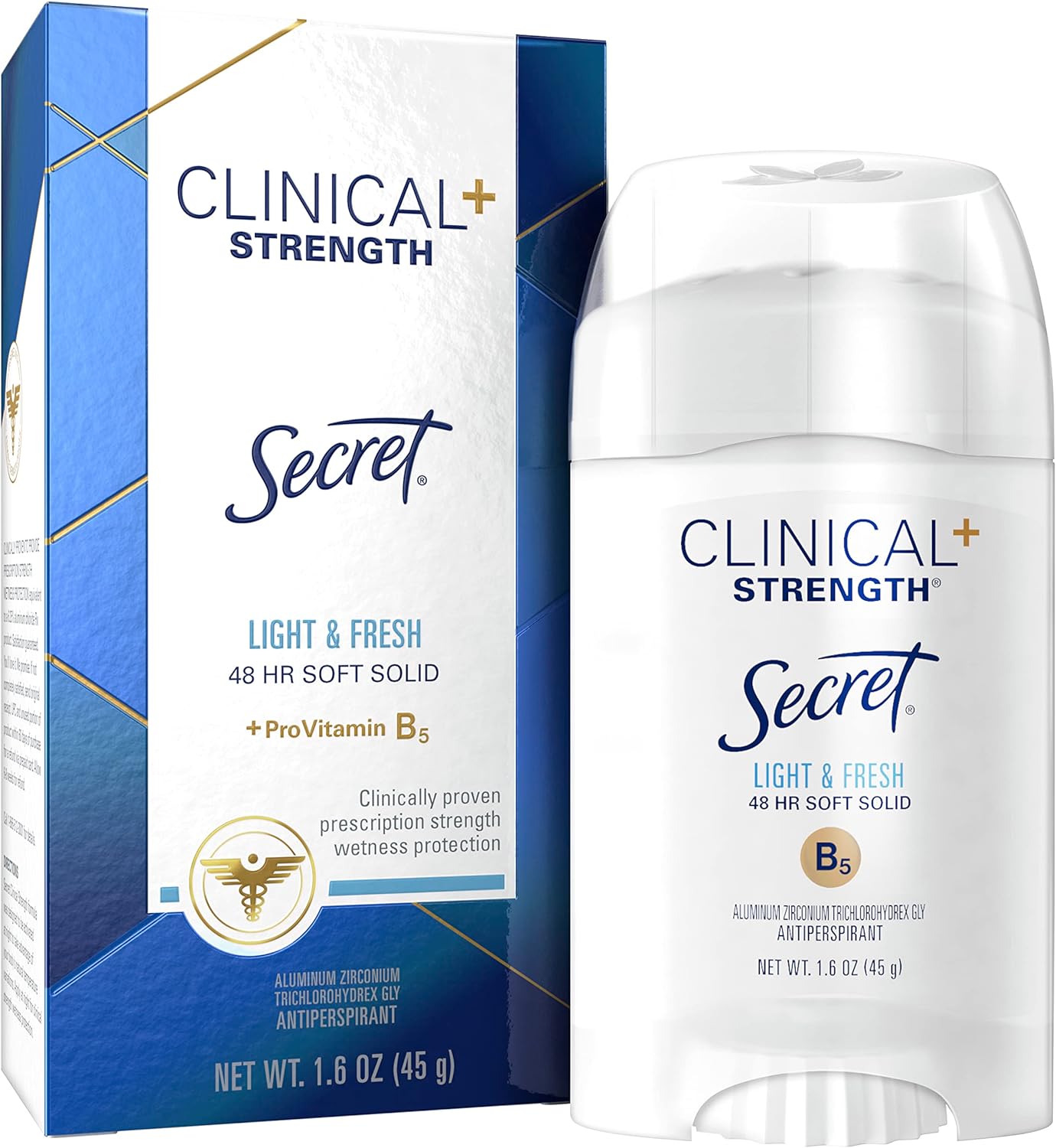 Secret Clinical Strength Smooth Solid Deodorant, Light and Fresh, 1.6 Oz.