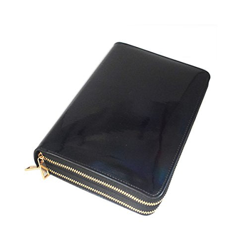 216 Slots Stamping Plate Holder Case Rainbow Laser Design Round Square Rectangular Nail Art Stamp Template Organizer 1pcs Empty Nail Art Plate Case Bag (black -216 Slots)