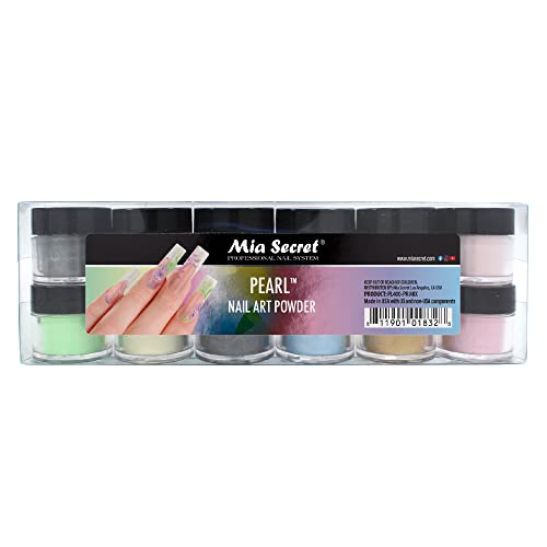 12 Colors Mia Secret Acrylic Pearl Collection Professional Acrylic Nail System Powder 0.25oz/ea.