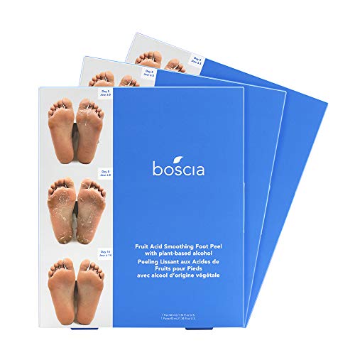 boscia Fruit Acid Smoothing Foot Peel - Vegan, Cruelty-Free, Natural Skin Care - Foot Peel Mask to Soften Callused Skin - Fits Up to Men's Size 12-3 Pairs