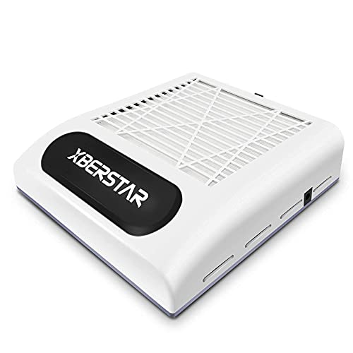 XBERSTAR Nail Dust Collector,80W Electric Powerful Vacuum Cleaner for Acrylic Gel Nails,Manicure recolector de polvo para uñas