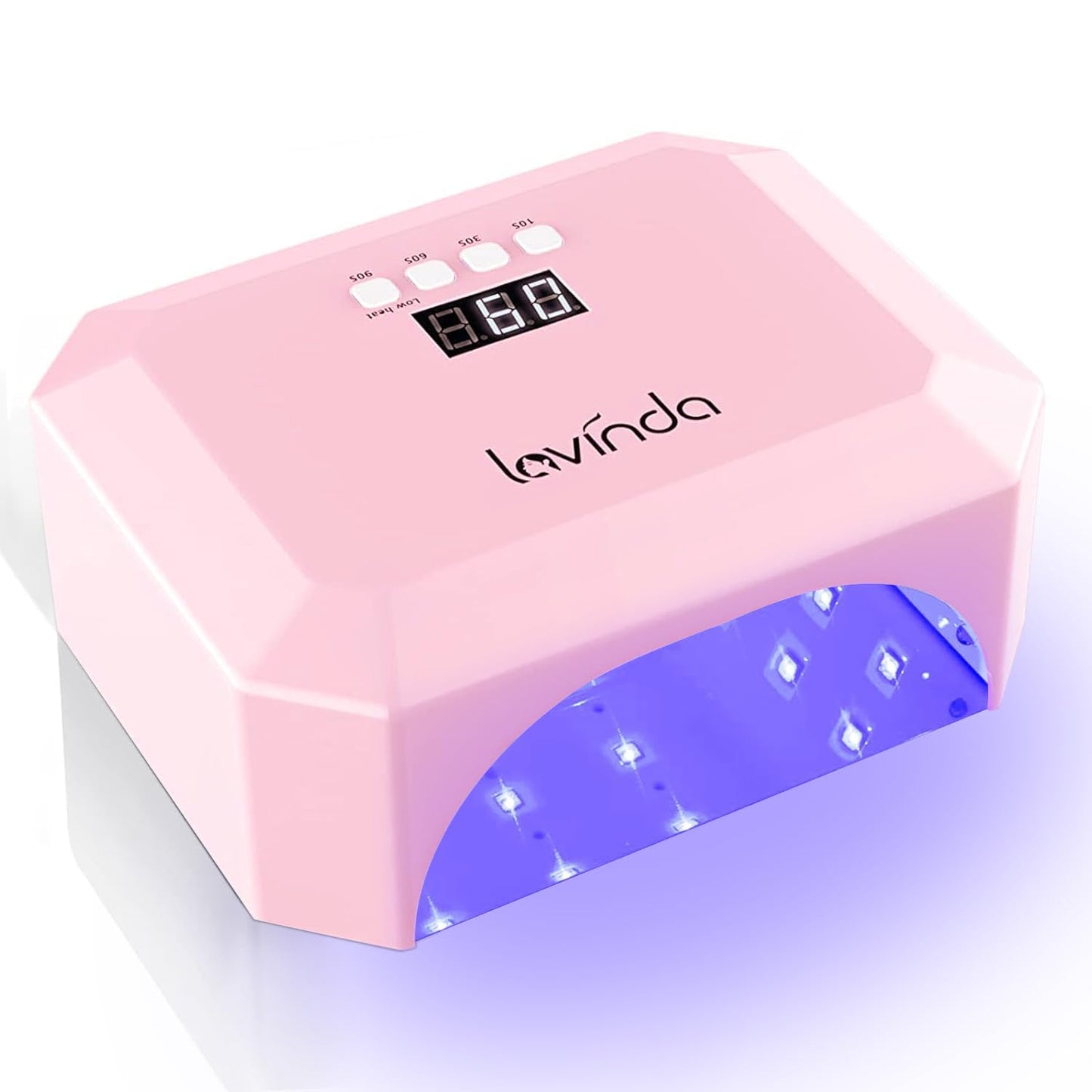 Lavinda Cordless Nail Lamp, UV LED Nail Lamp 56W Nail Dryer for Gel Polish, Professional Nail Light with Removable Metal Bottom, Rechargeable Nail Lamp with Large Space, Pink