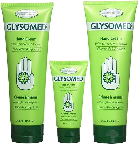 Glysomed Hand Cream Combo Pack, 8.5 Fl Oz (2 Count) + 1.7 Fl Oz (1 Count)