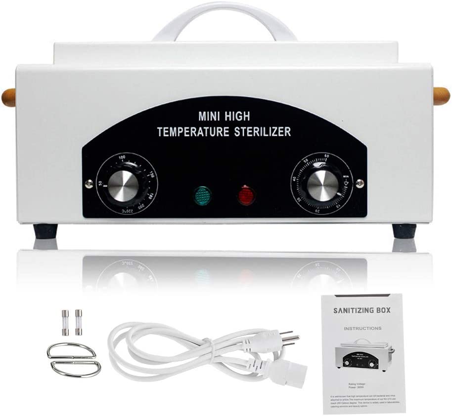 Soiiw High Temperature Cabinet 300W 1.5L Manicure Pedicure SPA Salon Equipment-Tattoo Manicure Cabinet for Beauty Nail Metal Tools