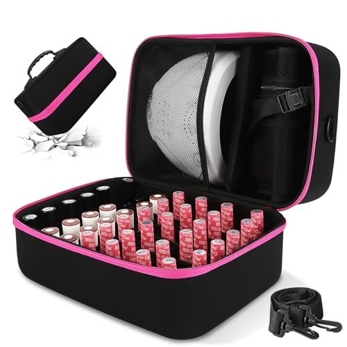 Yewltvep Hard Shell Nail Polish Organizer Case, Nail Lamp Storage Bag Holds 42 Nail Polish Bottles, Gel Nail Polish Organizers and Storage box for Nail Tech, Manicure Set