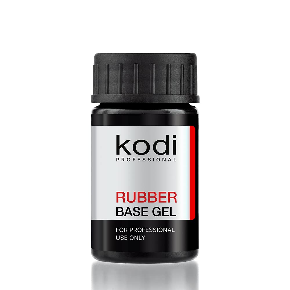 Kodi Professional Rubber Base Gel 7ml / 8ml / 12ml / 14ml / 15ml / 30ml / 35ml. Clear Color Gel LED/UV Nail Coat Soak Off Original (Rubber Base Gel 14ml. (no brush)), 0.42 Fl Oz, 1