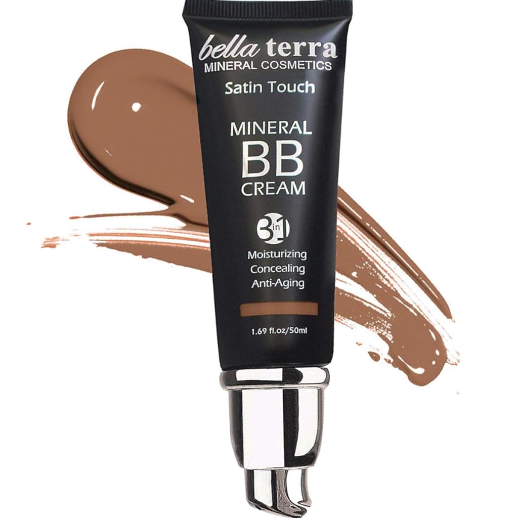 Bellaterra Cosmetics BB Cream, Tinted Moisturizer, Mineral Foundation, All Shades 1.69oz - Dark Tan 107