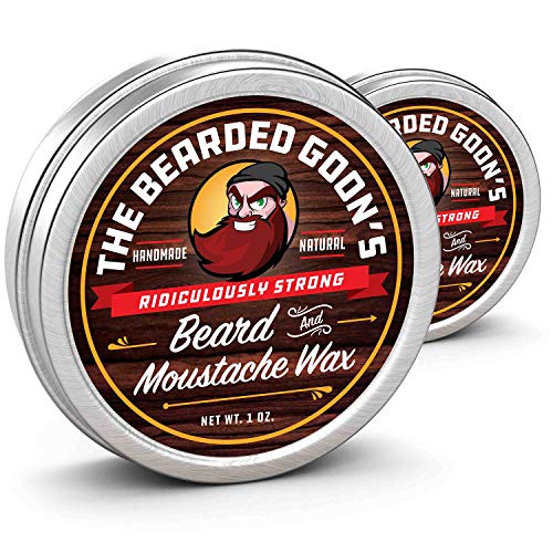 The Bearded Goon Ridiculously Strong Mustache and Beard Wax (2 Tins) - 100% Natural, All-Day Styling Control with Ultra-Strong Hold, 1 oz. each…