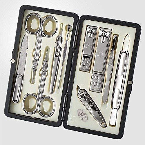 Korean Nail Clipper! World No. 1. Three Seven (777) Premium Quality Gift Travel Manicure Grooming Kit Nail Clipper Set (10 PCs, 2100BC) Made in Korea, Since 1975