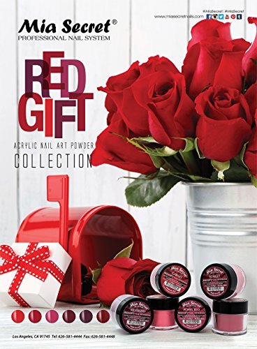 6 Colors Mia Secret Acrylic Red Gift Collection Professional Acrylic Nail System Powder 0.25oz/ea.