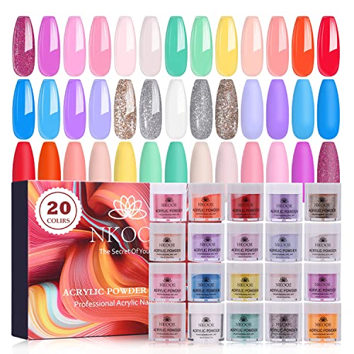 NKOOE 20 colors acrylic powder, nail salon special carving extension acrylic nail powder