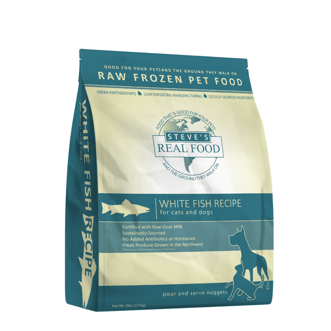 Steve's Real Food Raw Frozen Whitefish Diet Food for Dogs & Cats