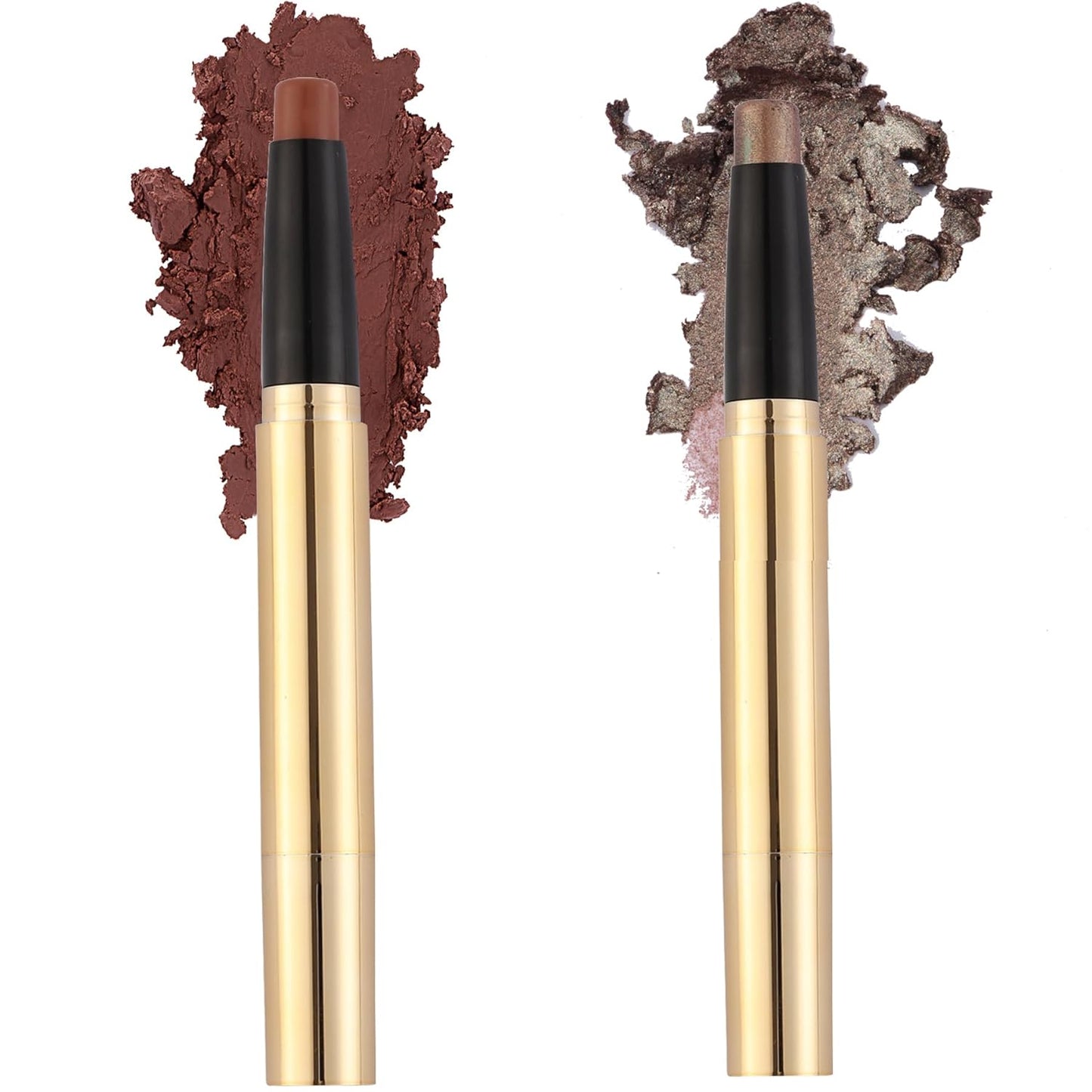 Vodisa Eyeshadow Stick, Cream Eyeshadow Pencil Crayon, Smooth High Pigmented Eye Shadow Pen, Waterproof Long Lasting Highlighter Eye Makeup Set Cocoa Brown Shimmer