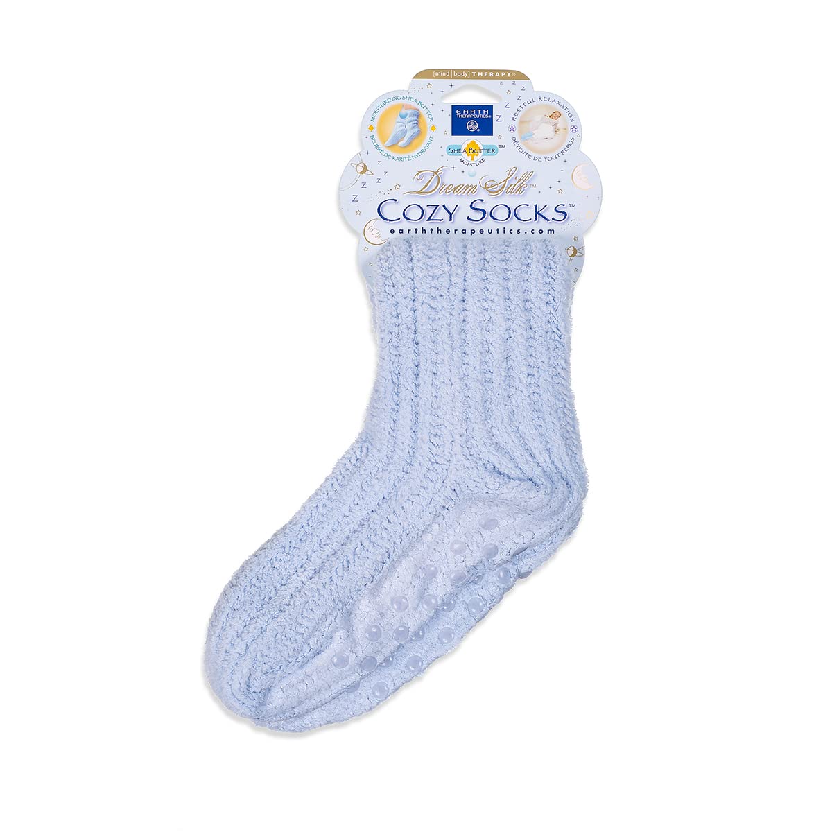 Earth Therapeutics Dream Silk Cozy Socks, Blue 1 pr