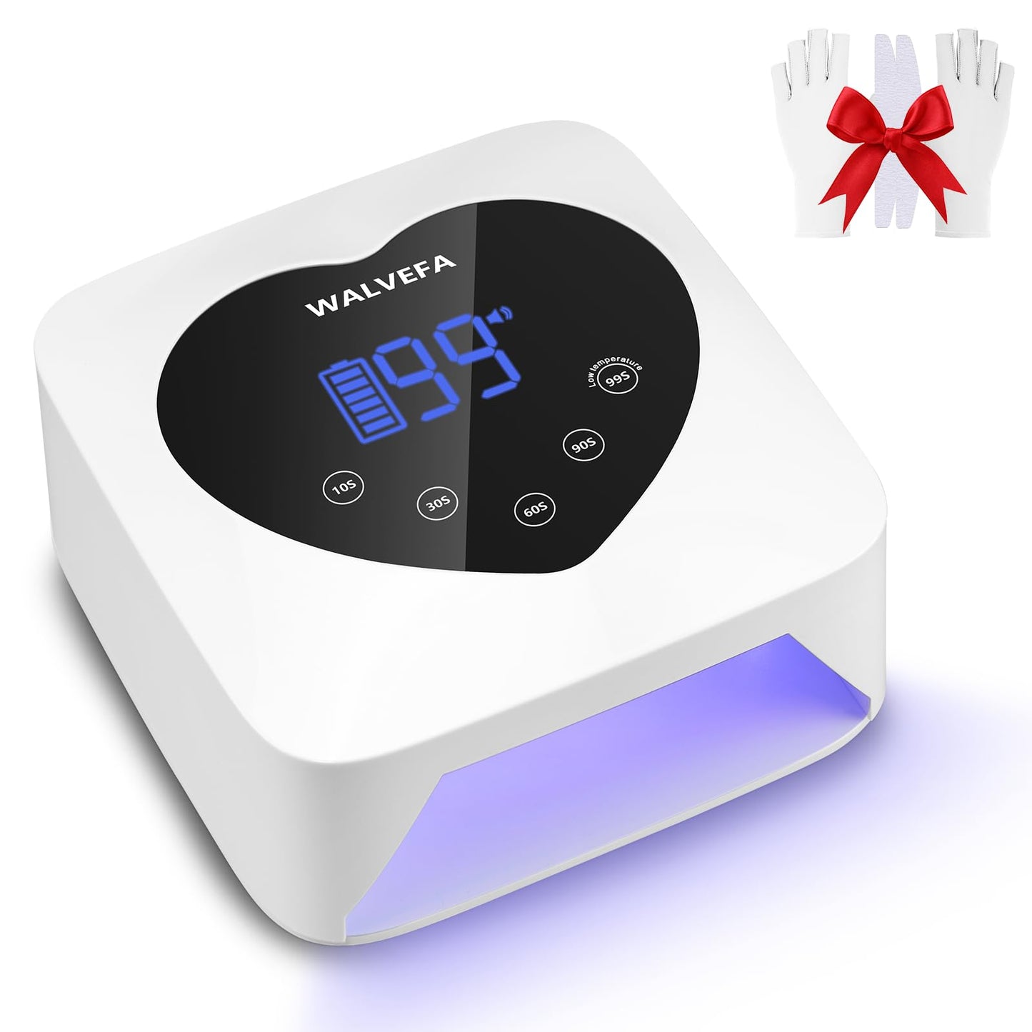 Walvefa Rechargeable UV LED Nail Lamp, 72W Cordless UV Light for Nails with 5 Timer, Professional Curing Lamp for Gel Nails with Time Memory, Portable Nail Light, LED Touch Control Gel Nail Dryer