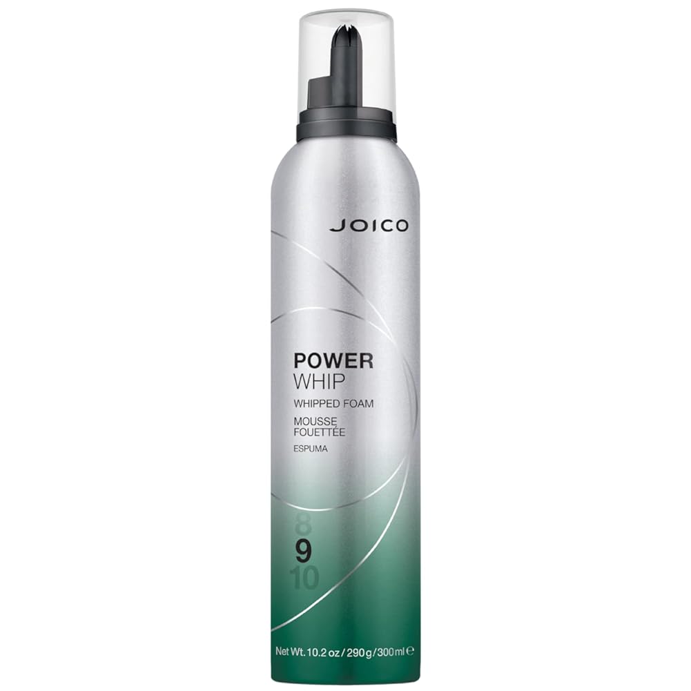 Joico Power Whip Whipped Foam | For Most Hair Types | Add Volume & Body | Thermal Heat, Humidity, & Pollution Protection | Boost Shine | Control Frizz & Flyaways | Silicone & Paraben Free