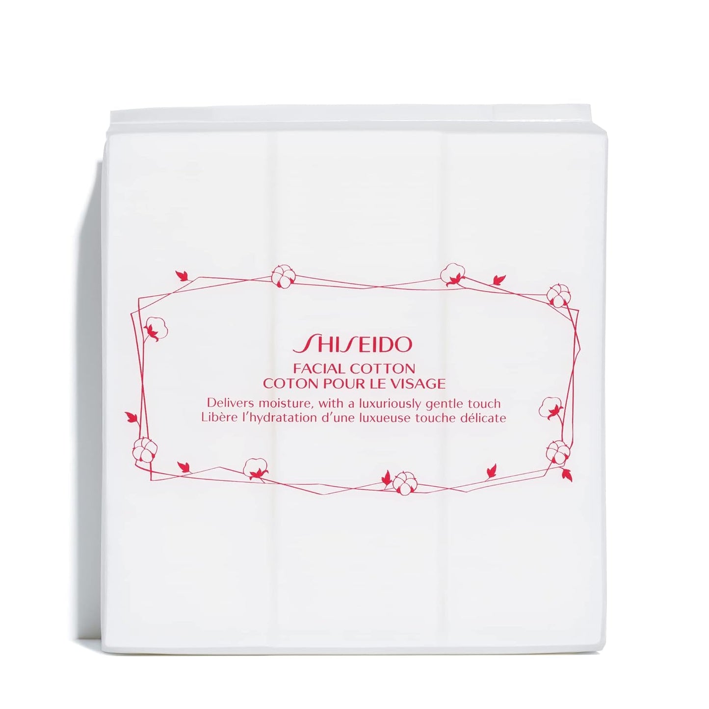 Shiseido Facial Cotton Pads - Includes 165 Squares - for Softener Application & Makeup Removal - 100% Natural, Super Soft