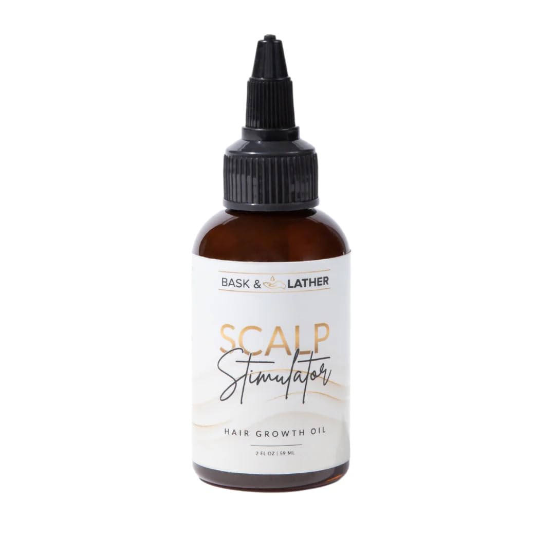 Bask & Lather Scalp Stimulator And Hair Growth Oil - Available In BPA Free Containers, 2 Fl Oz