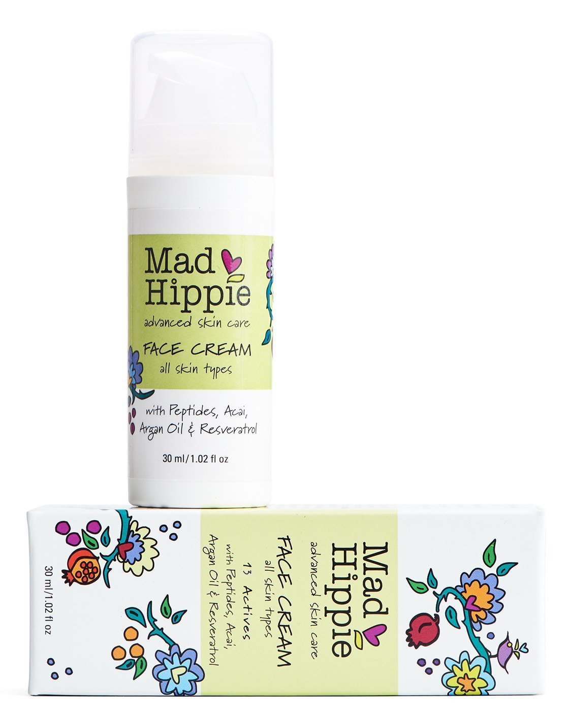 Mad Hippie Face Cream - Age-Defying Wrinkle Cream for Face, Hydrating Face Moisturizer for Women/Men with Niacinamide, Matrixyl Peptide Complex Collagen Cream, 1.02 Fl Oz