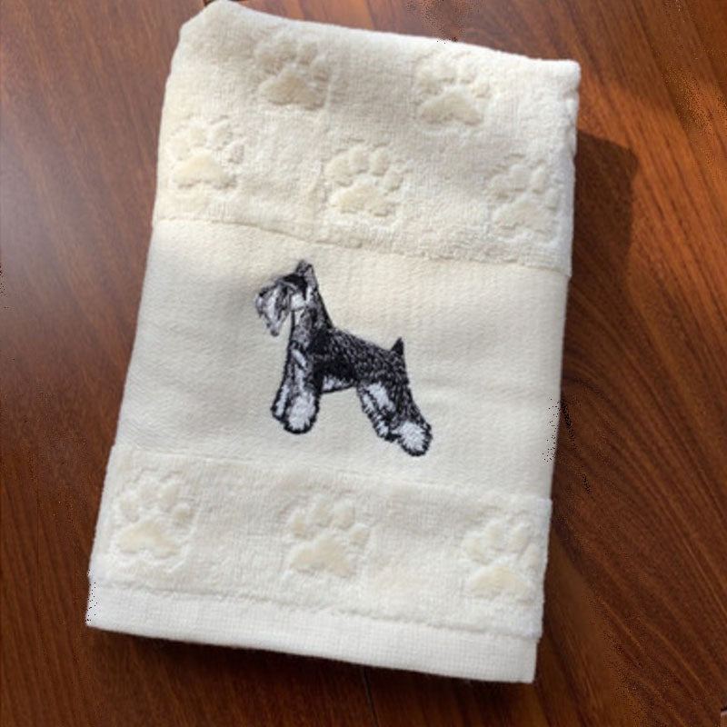 Dog Embroidery Towel