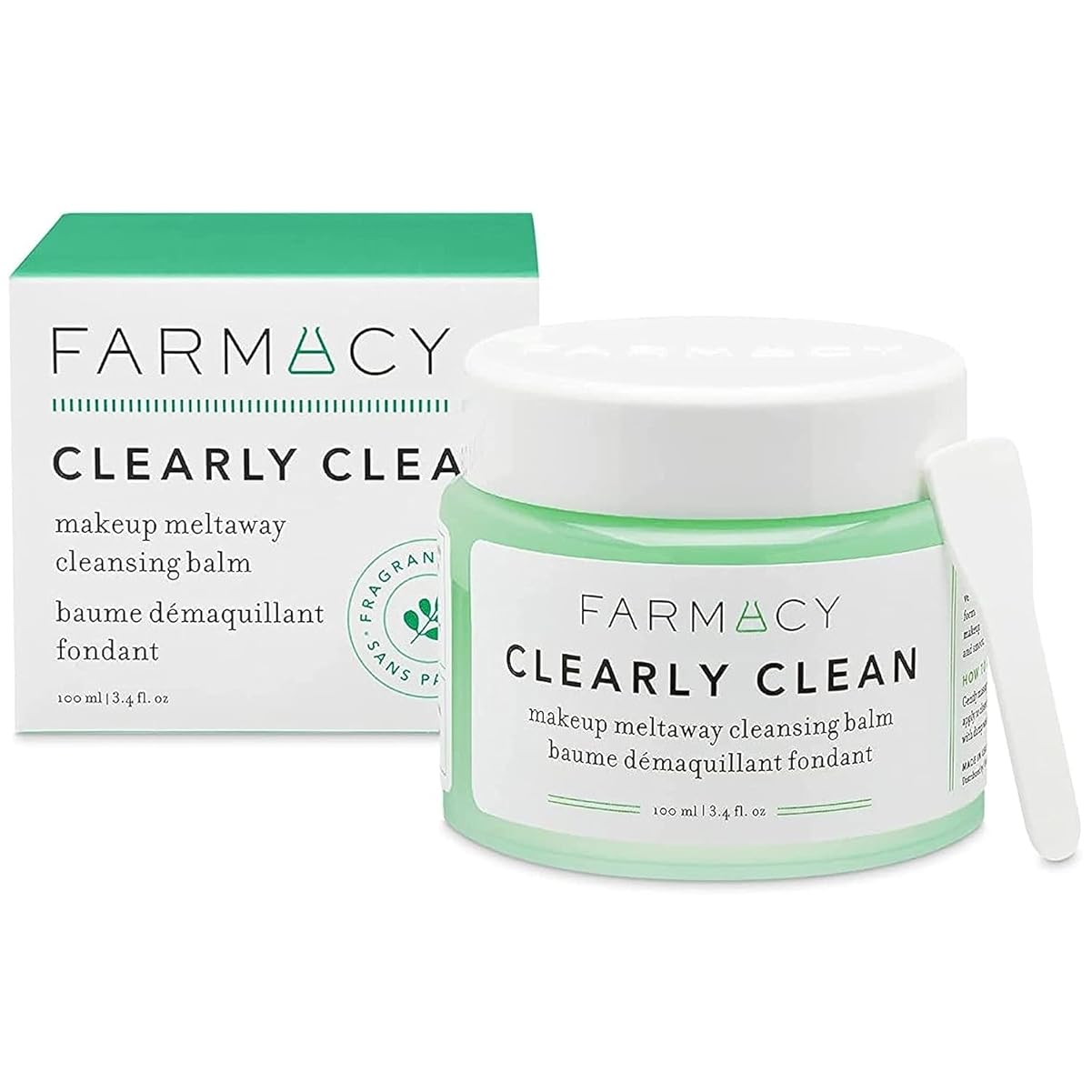 Farmacy Makeup Remover Cleansing Balm - Clearly Clean Fragrance-Free Makeup Melting Balm - Great Balm Cleanser for Sensitive Skin (3.4 Fl Oz)