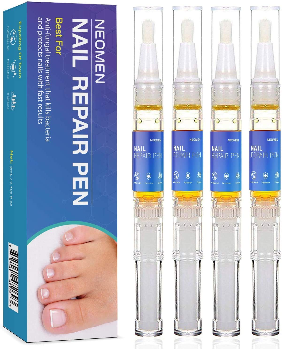 Nail Fungus Treatment Pen, Nail Fungus Treatment for Toenail Pen, Toenail and Nail Care, Nail Support by Neomen (4 Pcs) (4 pc)