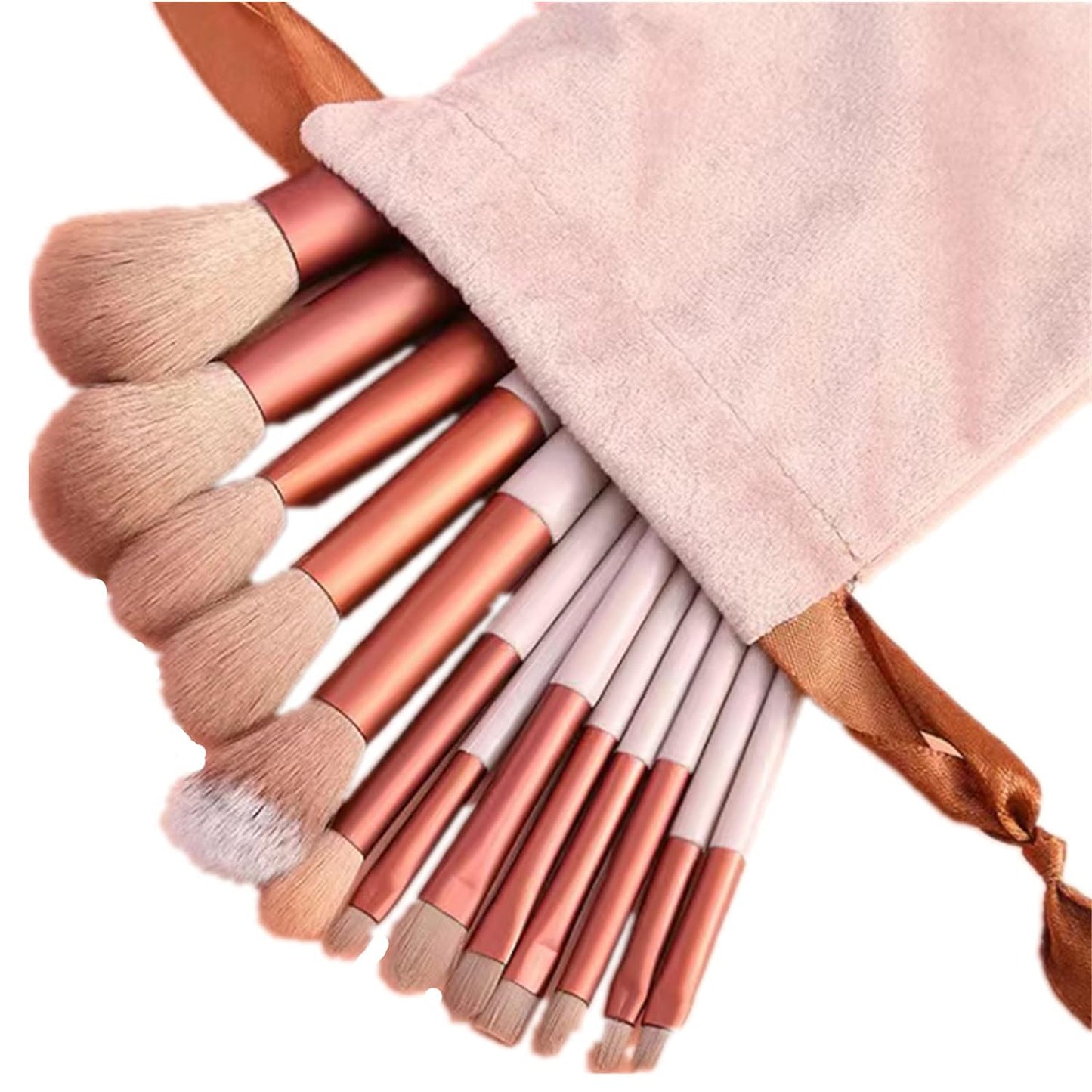 Makeup Brushes 13 Pcs Makeup Brush Set Premium Synthetic Foundation Brush Contour Brush Travel Professional Make Up Brushes Set_Pink_