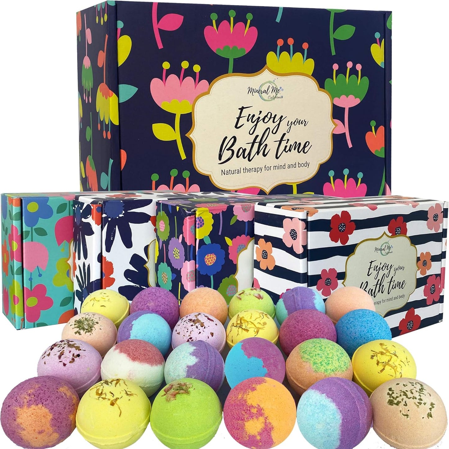 Bath Bombs for Women Gift Set - 24 Natural and Organic Bath Bombs with Essential Oils & Moisturizing Shea Butter- Birthday Gifts for Women, Mom, Girls, Kids - Selfcare Gifts - Valentine Gift for her