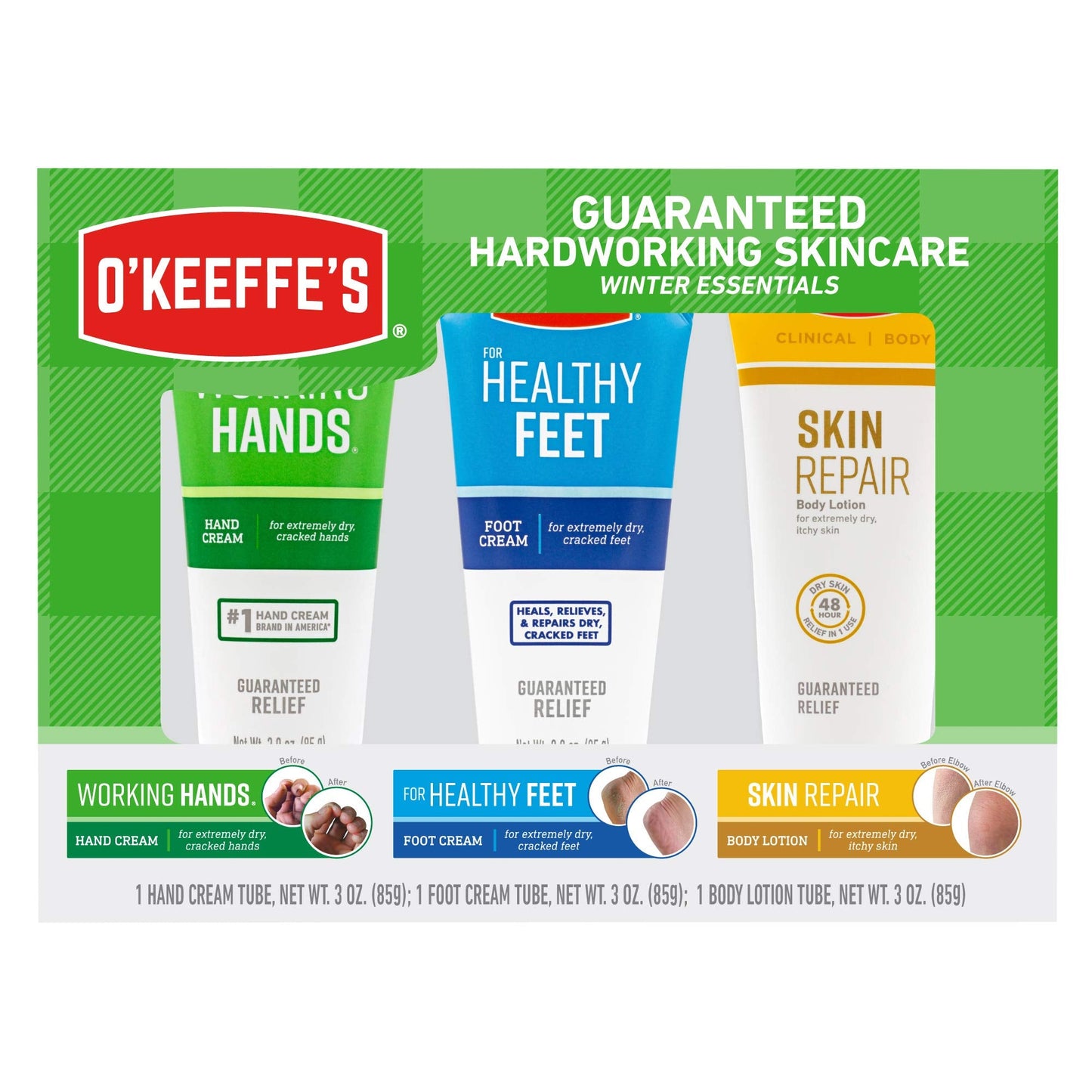 O'Keeffe's Winter Essentials Including Working Hands, Healthy Feet and Skin Repair