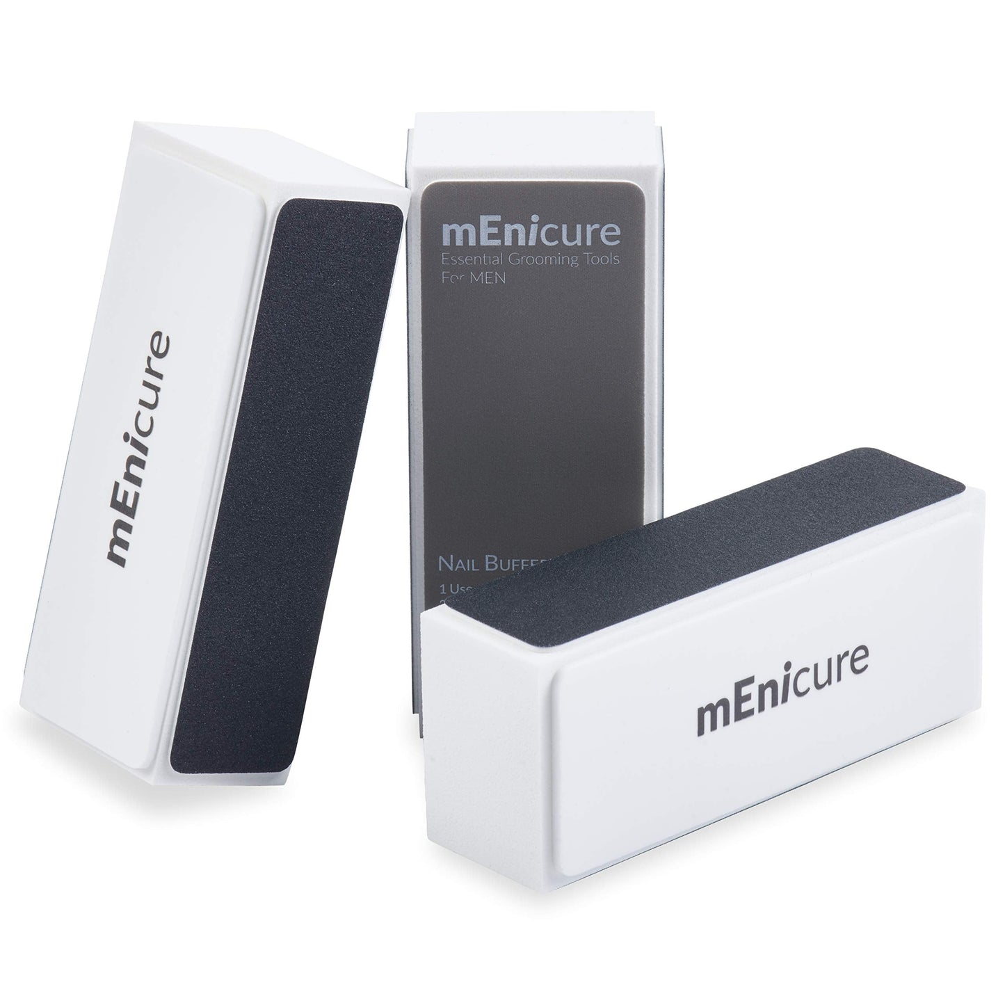 Menicure Nail Buffer, 4 Way Nail Buffer Block – Essential Grooming Tool for Men – Files, Smooth, Shine, for Healthy & Shiny Nails by Menicure Mens Hand Care Kit (3 Count)