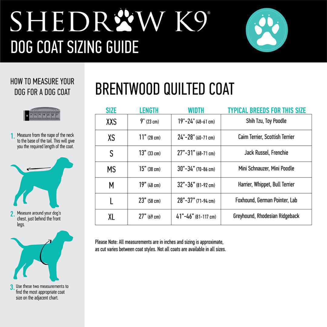Shedrow Brentwood Dog Coat Black