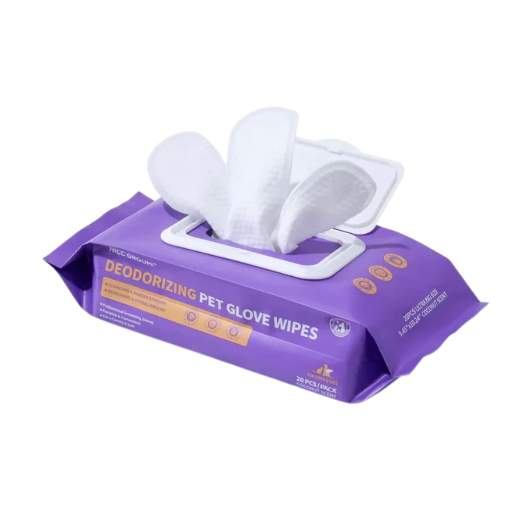 HICC PET Deodorizing Pet Glove Wipes 20 pc