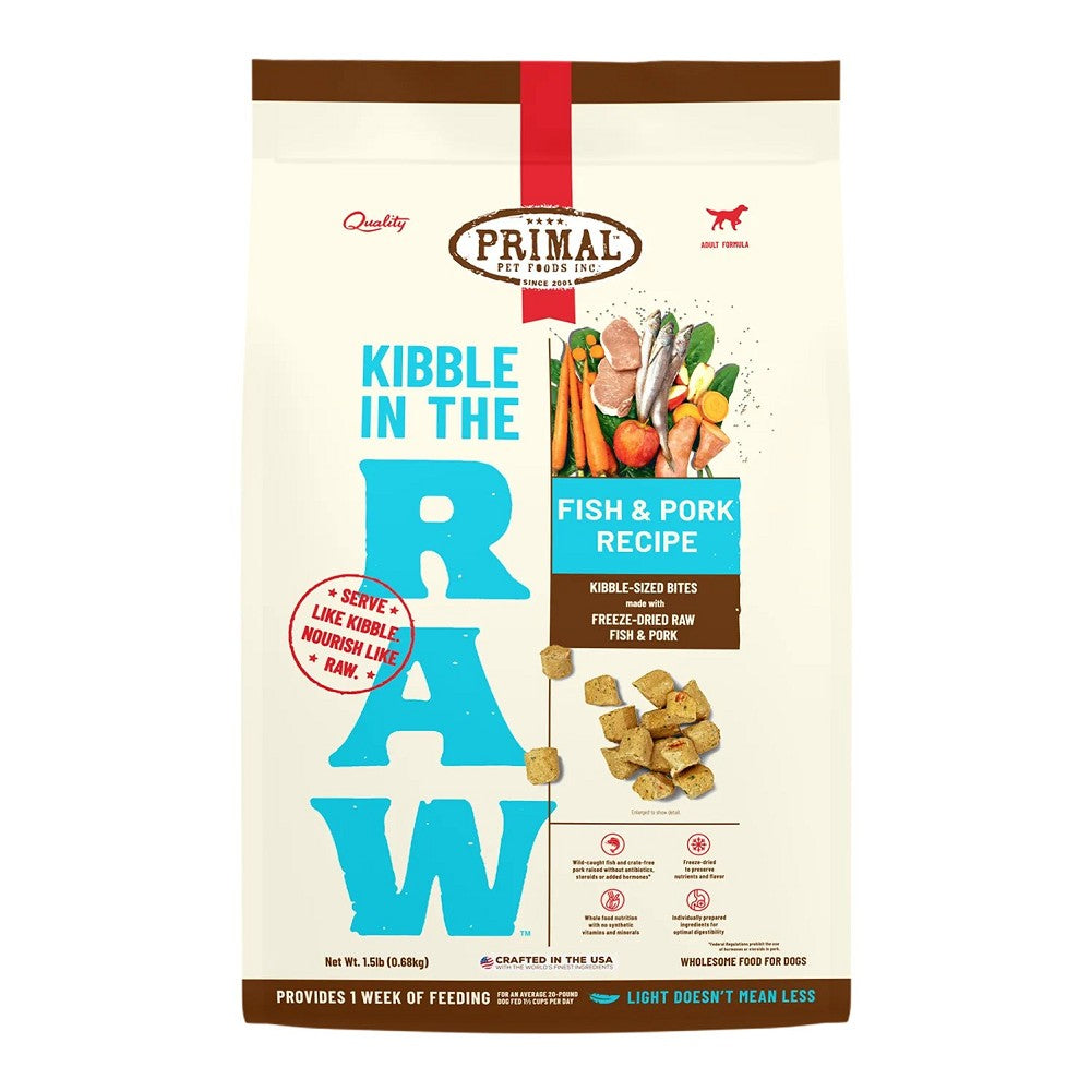 Kibble In The Raw - Freeze Dried Fish and Pork Dog Food