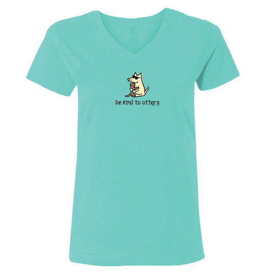 Be Kind To Otters - Ladies T-Shirt V-Neck - Rocky & Maggie's Pet Boutique and Salon