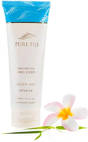 PURE FIJI Nourishing Hand Cream - Deep Moisturizing Hand Cream for Women and Man, Hand Lotion For Dry Hands - 24 Hour Moisture, Organic Ingredients, Coconut, 4 oz