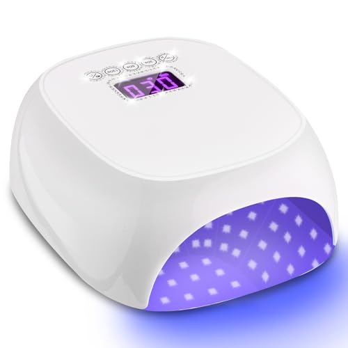 Cordless UV LED Nail Lamp, BETE 78W Rechargeable LED Nail Dryer Light with Metal Base, 39 Beads Professional UV Light for Nails with 4 Timer Setting and Colorful LCD Display for Salon & Home