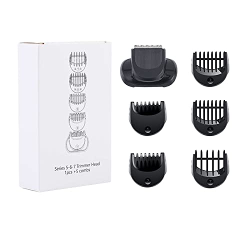 Shaver Beard Trimmer Head Compatible + 5pcs Comb Trimming Attachment for Braun Series 5, 6 and 7 Electric Razors, 5018s, 5020s, 6075cc, 7071cc, 7075cc, 7085cc, 7020s, 5050cs, 6020s, 6072cc, 7027cs