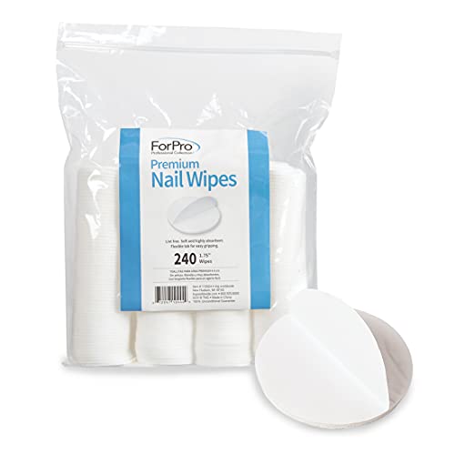 ForPro Premium Nail Wipes, Lint-Free Cotton Nail Wipes for Removing Nail Polish, 1.75”, 240-Count