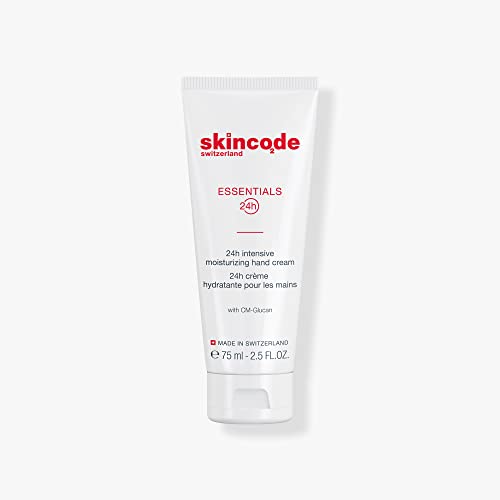 Skincode Essentials 24H Intensive Moisturizing Hand Cream - Nourishment & Protection for Dry, Chapped Hands | with CM-Glucan & Shea Butter | Hydration for All Skin Types. (2.5 Oz / 75 mL)