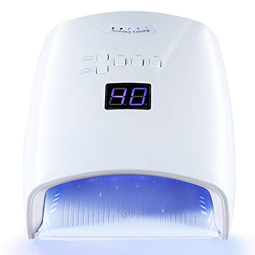UV LED Nail Lamp, UV Light for Nails, Rechargeable UV Nail Lamp with Automatic Sensor, Cordless Nail Dryer for Gel Polish, Nail Light for Fingernail &Toenail 5 Timer Setting LCD Display, Gel Nail Lamp